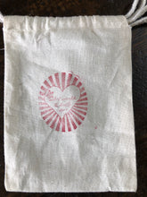 Load image into Gallery viewer, Cotton Muslin Card Holder Bag Hand-Stamped with Heart
